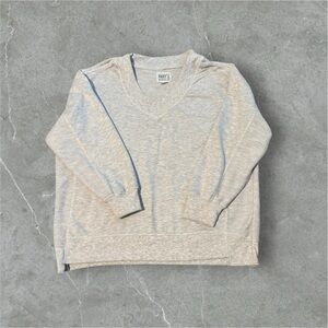 Pink Rose Incredibly Soft & Lived In Gray V-Neck Sweatshirt